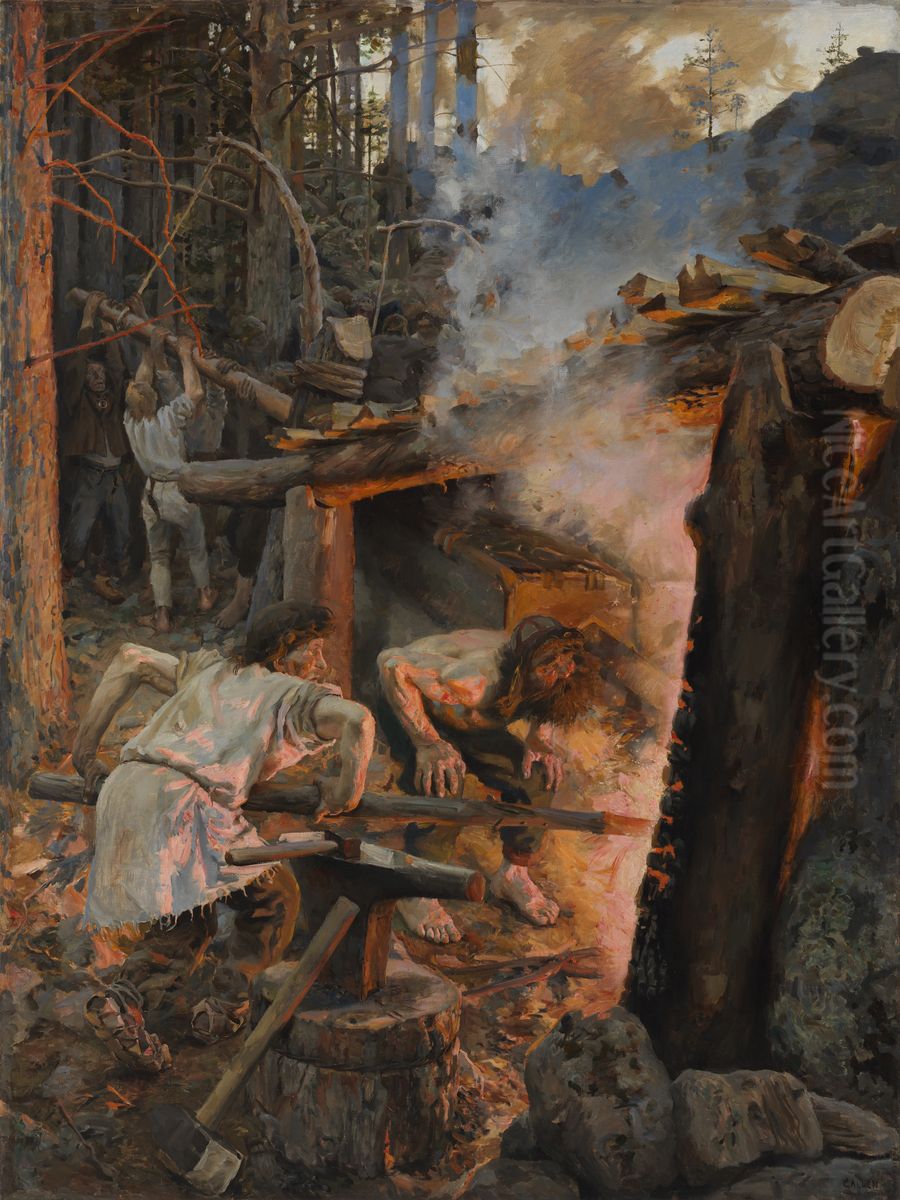 The Forging of the Sampo Oil Painting by Akseli Valdemar Gallen-Kallela