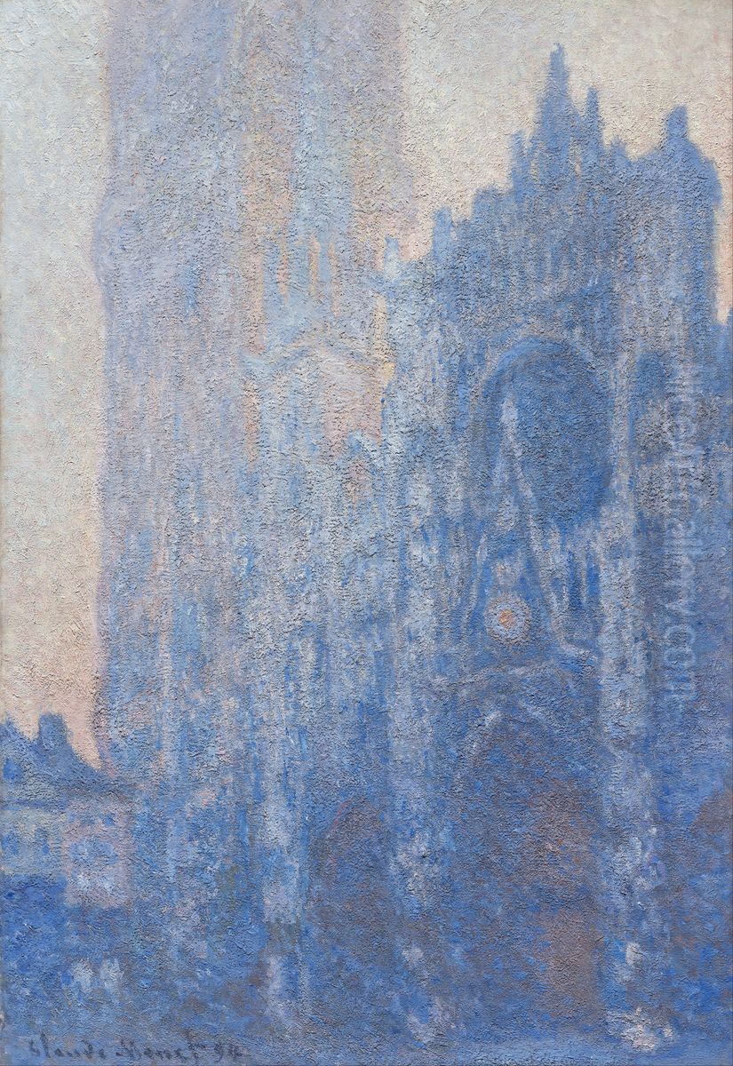 Rouen Cathedral Facade and Tour d'Albane (Morning Effect) Oil Painting by Claude Oscar Monet