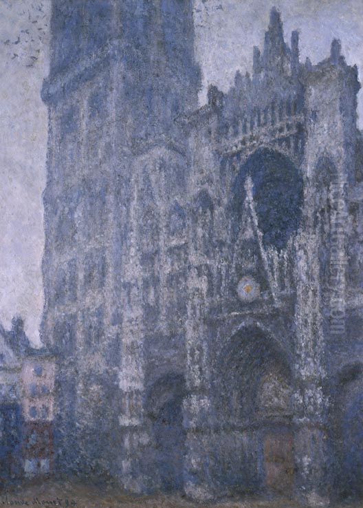 La Cathedrale de Rouen. Le Portail et la tour d'Albane. Temps gris Oil Painting by Claude Oscar Monet