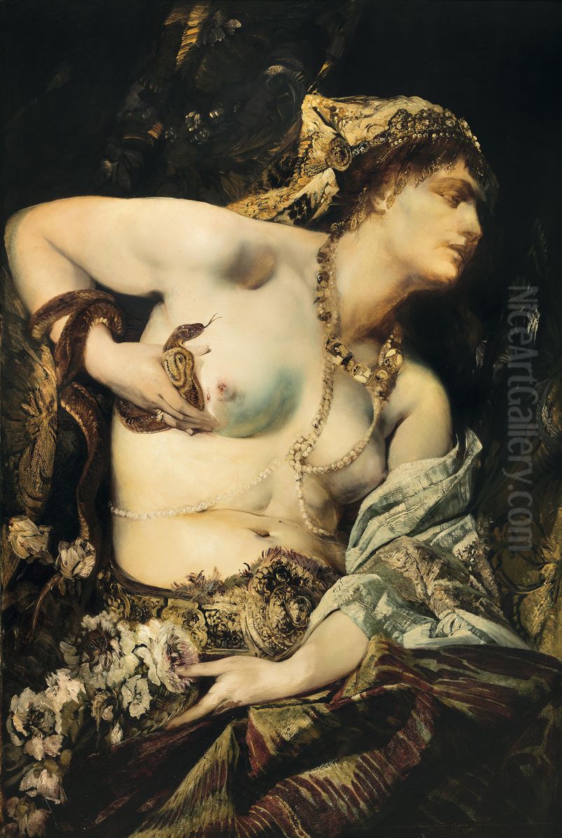 The Death of Cleopatra Oil Painting by Hans Makart