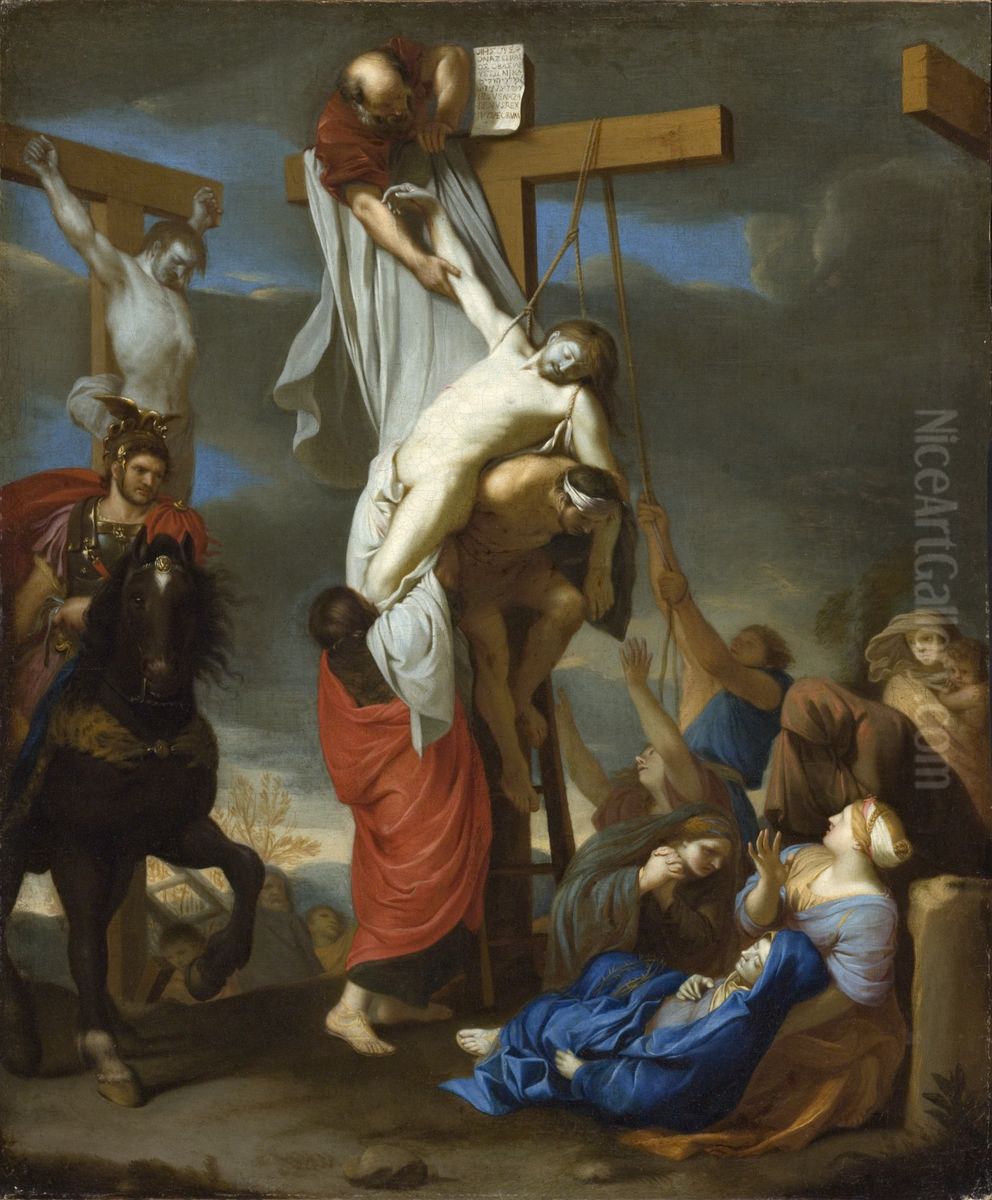 The Descent from the Cross Oil Painting by Charles Le Brun