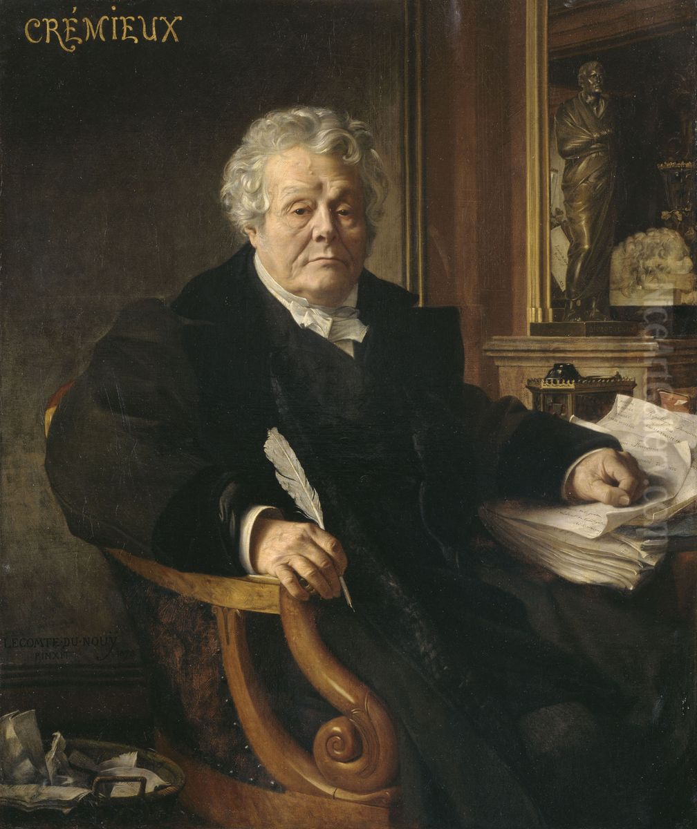 Adolphe Cremieux Oil Painting by Jean-Jules-Antoine Lecomte du Nouy