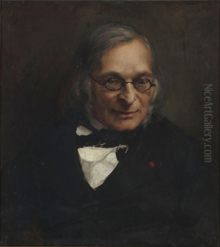 Adolphe Franck (1810-1893), French philosopher Oil Painting by Jules Bastien-Lepage