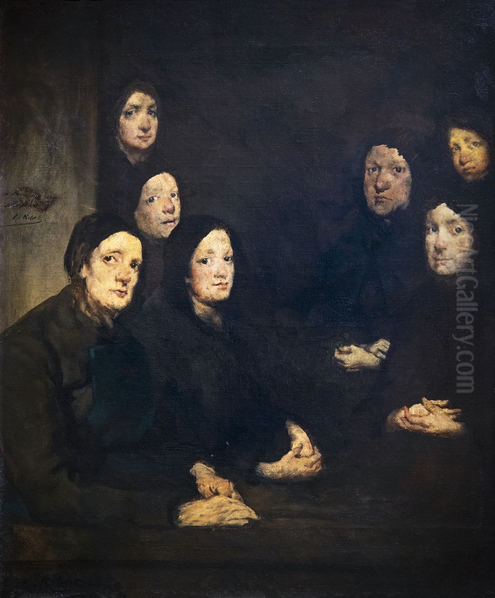 Au sermon Oil Painting by Augustin Theodule Ribot