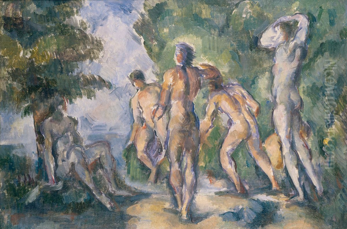 Bathers Oil Painting by Paul Cezanne