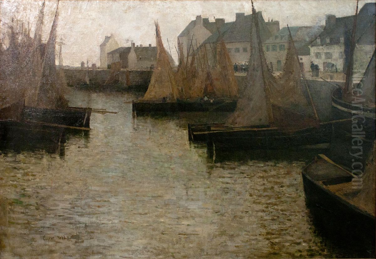Barques a Concarneau Oil Painting by Eugene Lawrence Vail