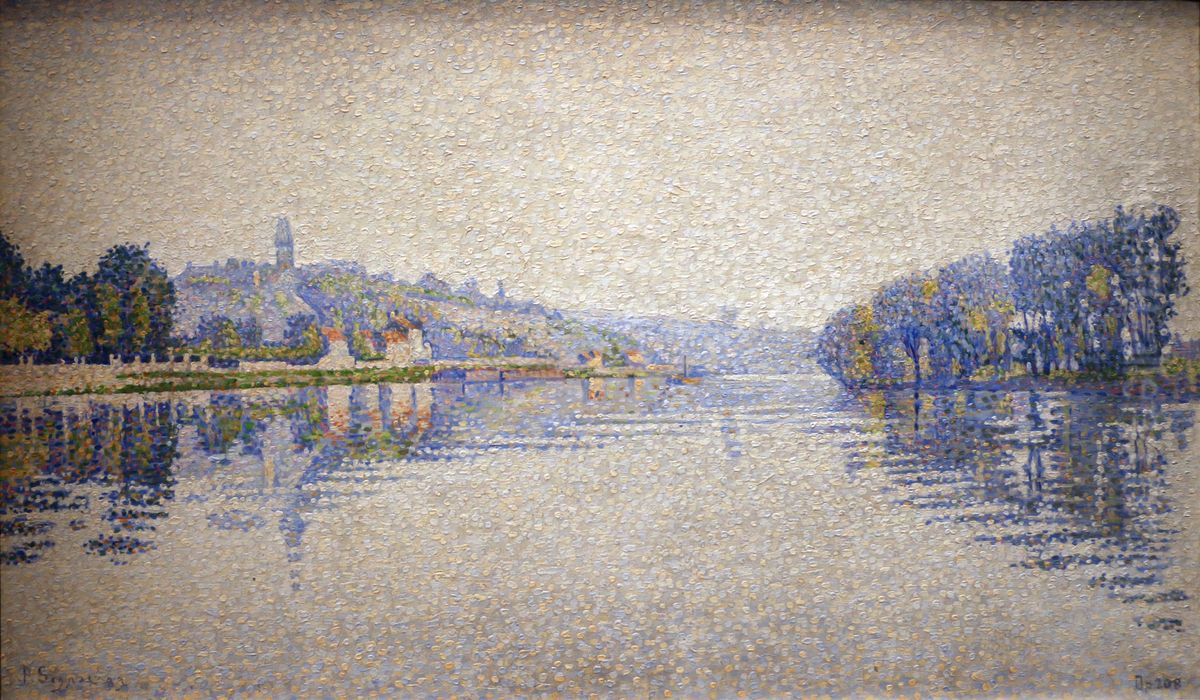 Bords de riviere, la Seine a Herblay Oil Painting by Paul Signac