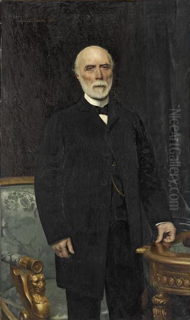 Charles-Louis de Saulces de Freycinet Oil Painting by Gabriel Ferrier