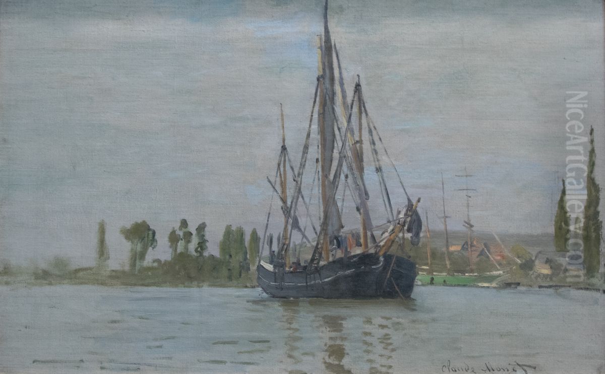 Anchored Chasse-maree Oil Painting by Claude Oscar Monet
