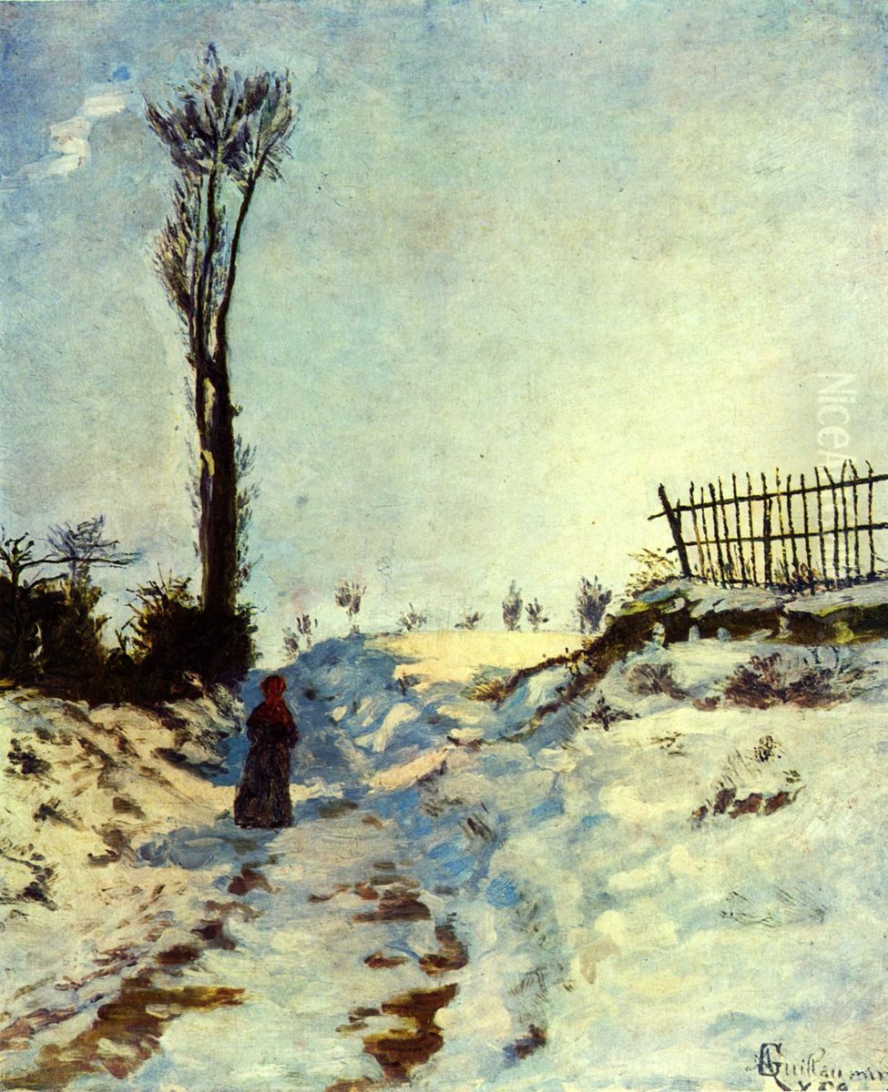 Chemin creux, effet dans la neige Oil Painting by Armand Guillaumin