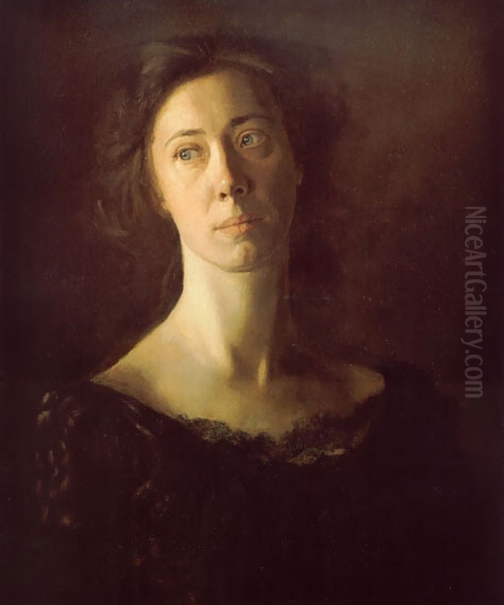 Clara Oil Painting by Thomas Cowperthwait Eakins