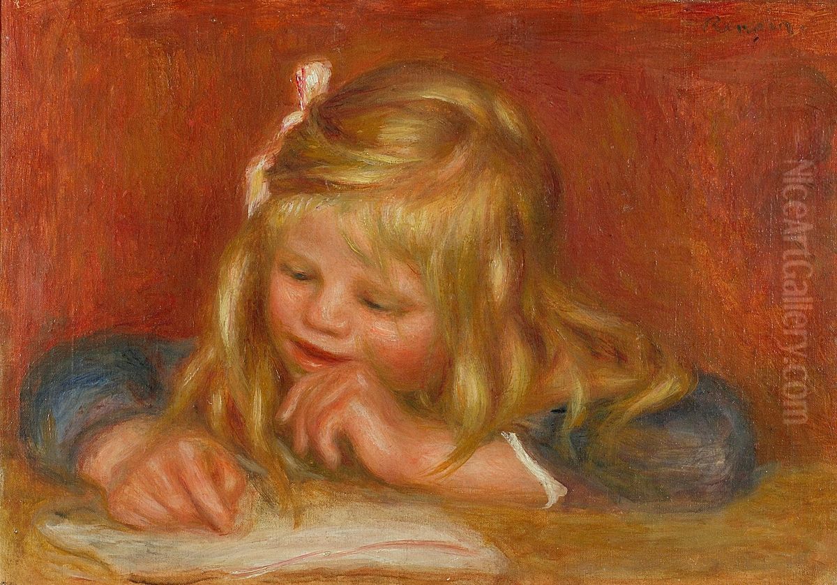 Coco Reading Oil Painting by Pierre Auguste Renoir
