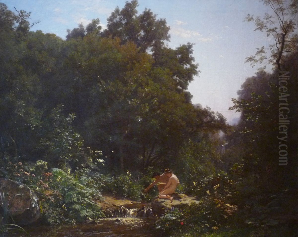 Paysage avec Daphnis et Chloe Oil Painting by Francois-Louis Francais
