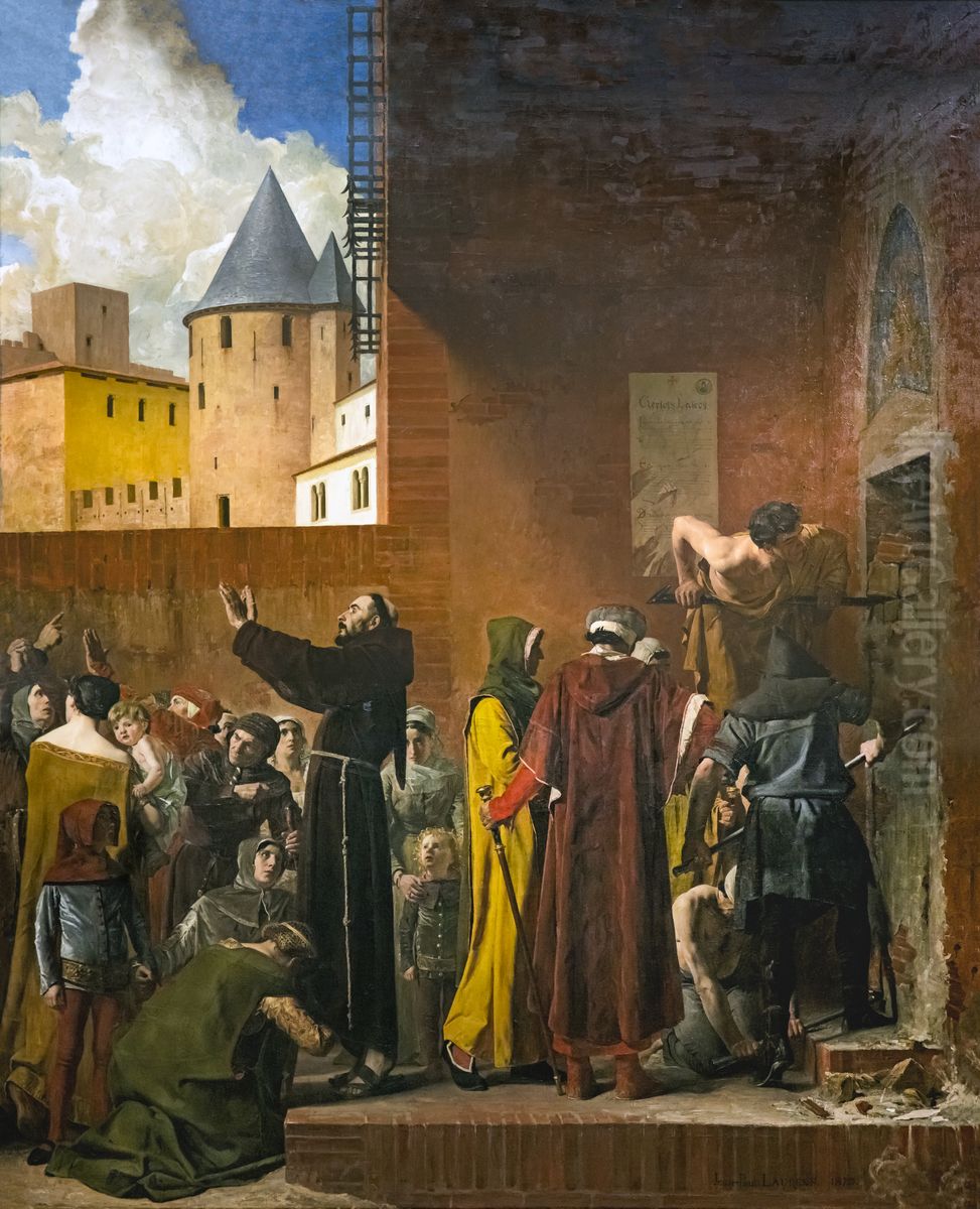 The delivery of immured, of Carcassonne.Francais:La Delivrance des emmures de CarcassonneItaliano:La liberazione dei murati di Carcassona Oil Painting by Jean-Paul Laurens