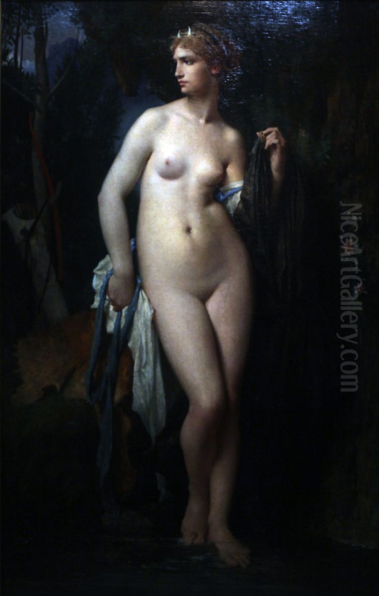 Diane Oil Painting by Jules-Elie Delaunay