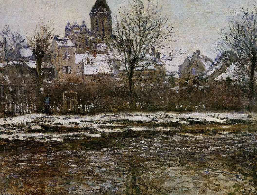 Effet de neige a Vetheul Oil Painting by Claude Oscar Monet