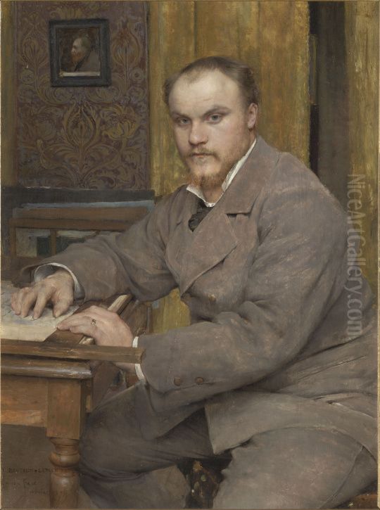 Emile Bastien-Lepage Oil Painting by Jules Bastien-Lepage
