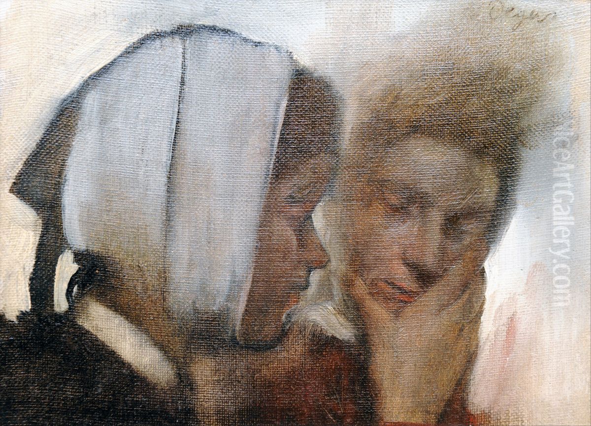 Washerwomen Oil Painting by Edgar Degas