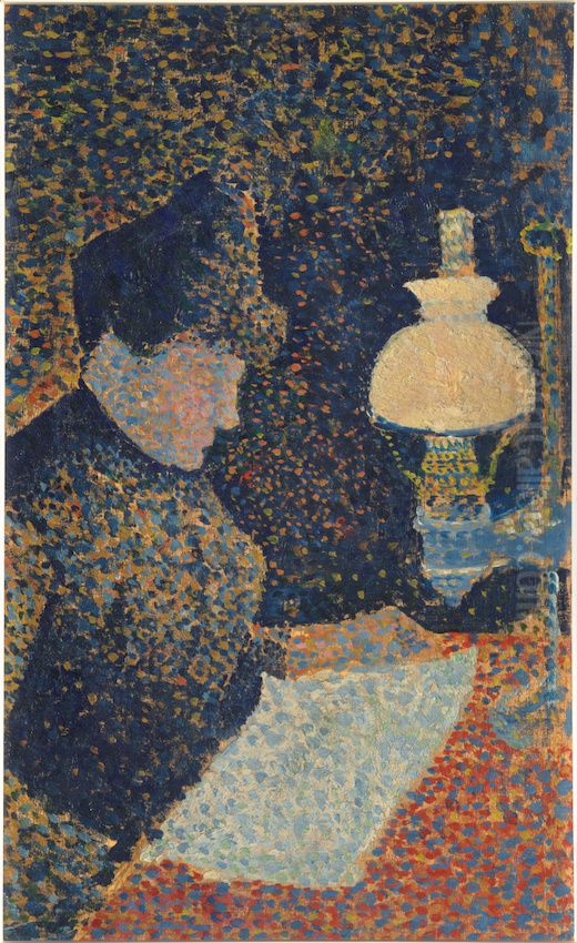 Woman by the Lamp Oil Painting by Paul Signac