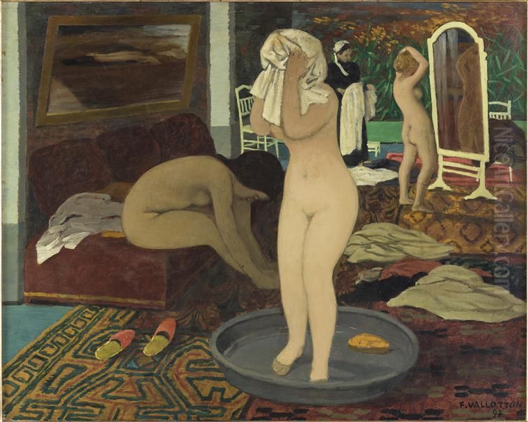 Femmes a leur toilette Oil Painting by Felix Vallotton