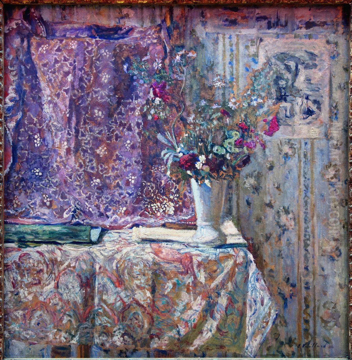 Fleurs Oil Painting by Jean-Edouard Vuillard