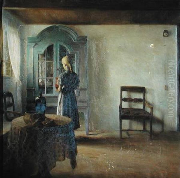 Interieur Oil Painting by Peter Ilsted