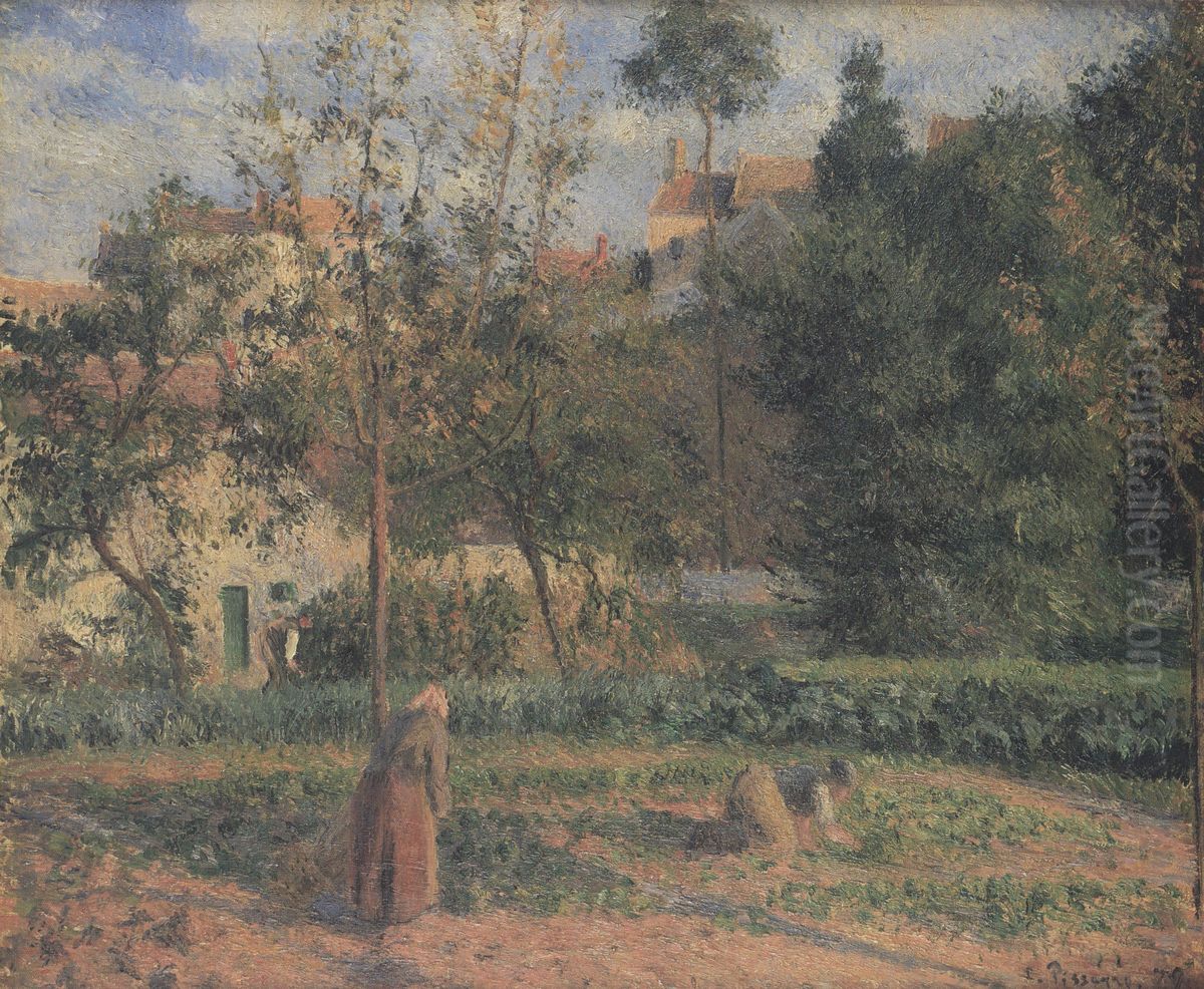 Kokkenhaven pa Hermitage Oil Painting by Camille Pissarro