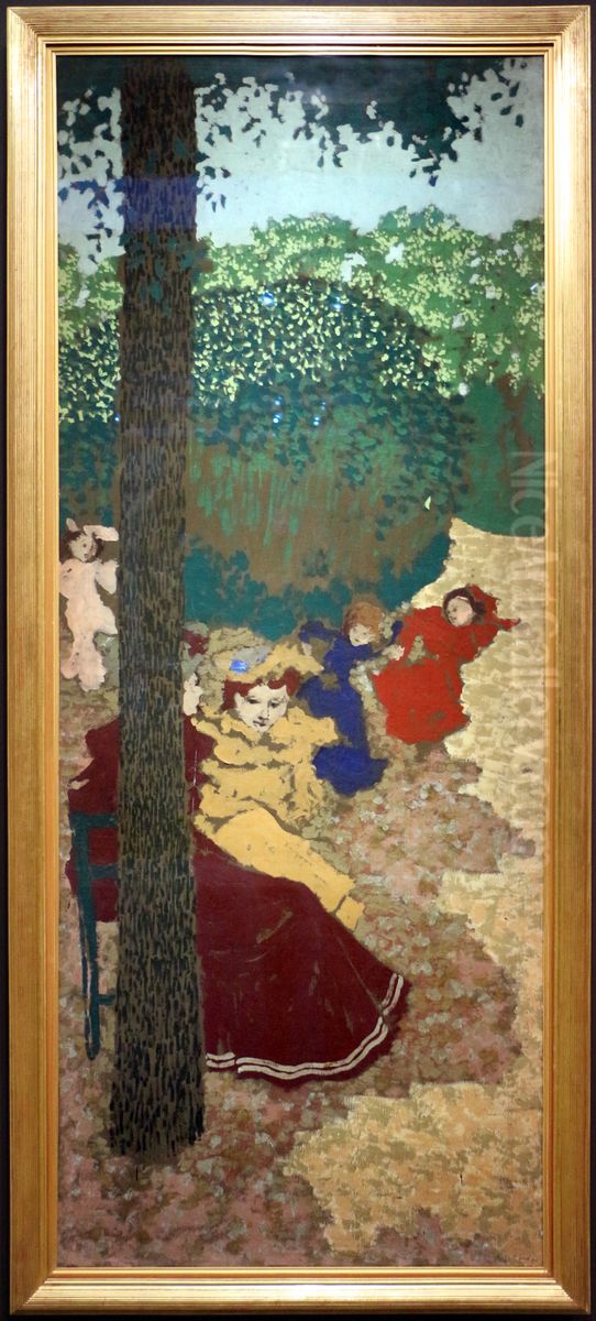 fillettes jouant Oil Painting by Jean-Edouard Vuillard