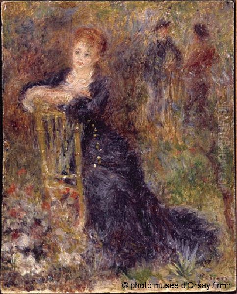 Jeune Femme assise dans un jardin Oil Painting by Pierre Auguste Renoir