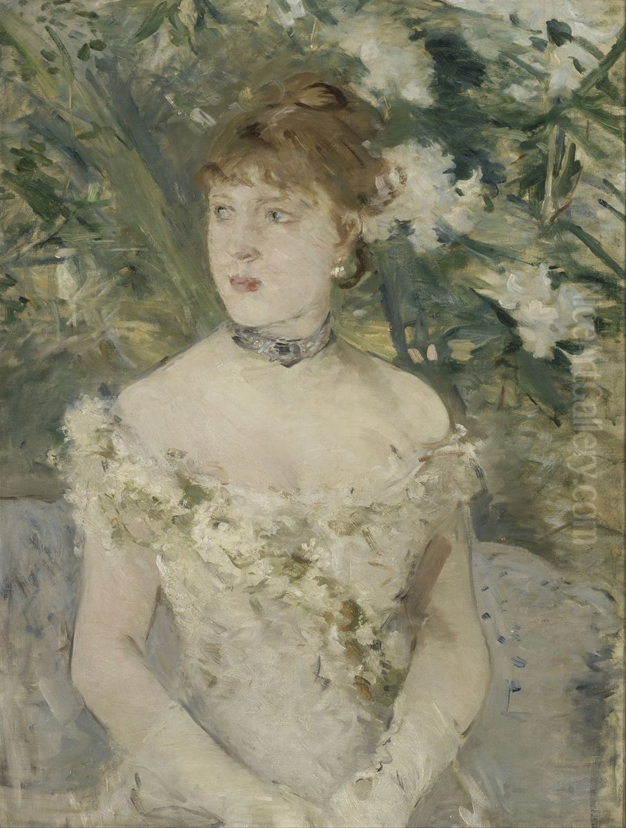 Jeune femme au bal Oil Painting by Berthe Morisot