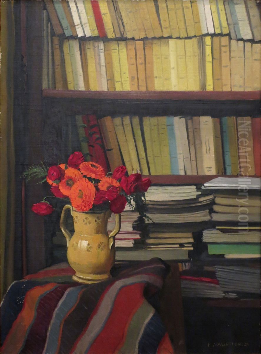 The Library (still-life) Oil Painting by Felix Vallotton
