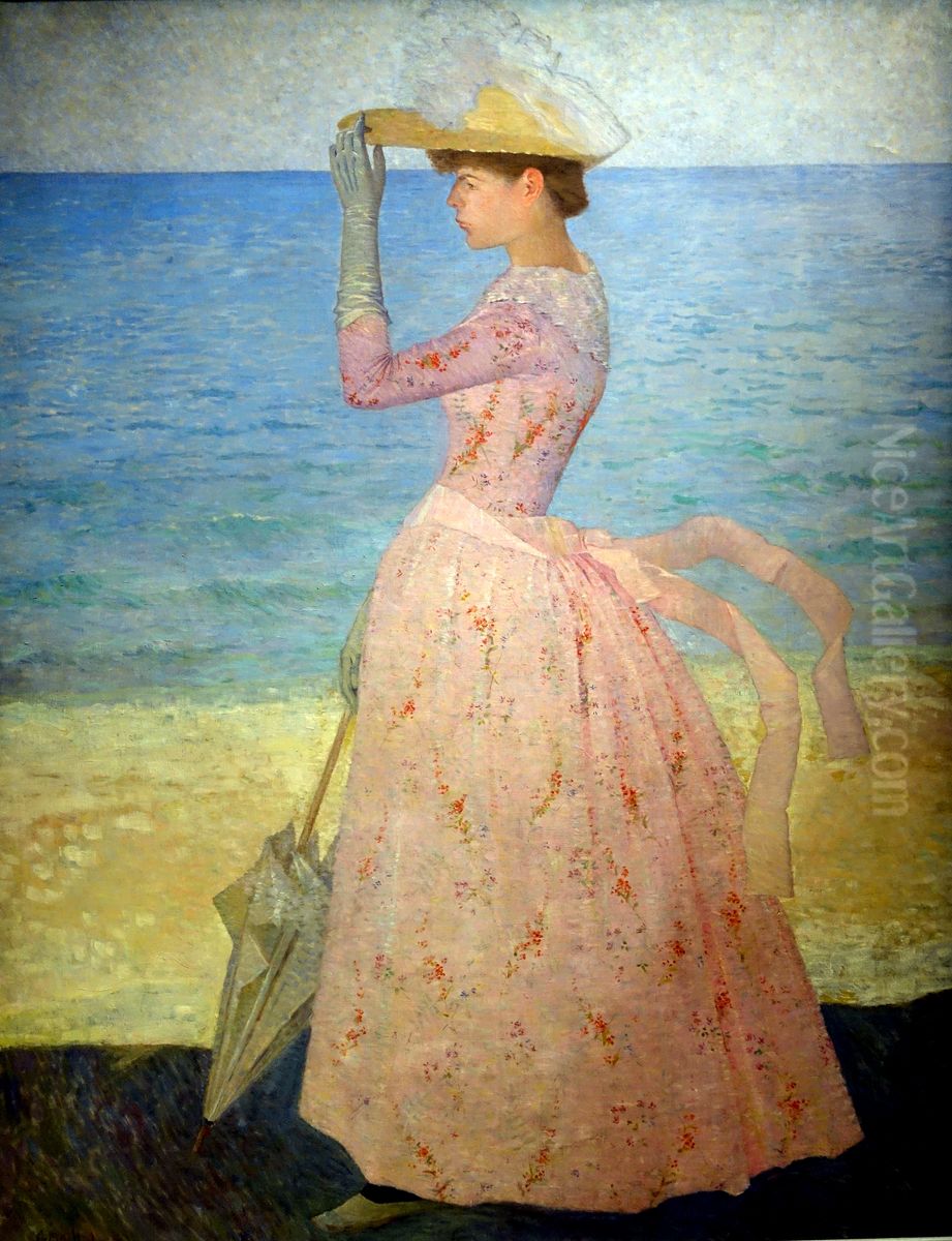 The woman with the umbrella Oil Painting by Aristide Maillol