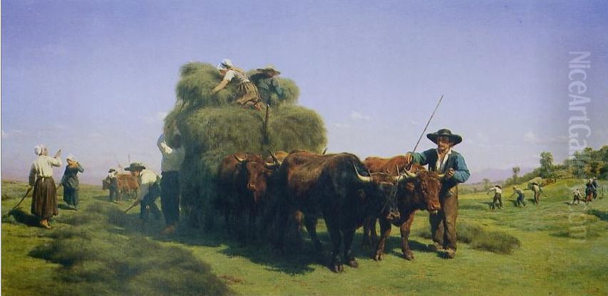 Haymaking in the Auvergne Oil Painting by Rosa Bonheur