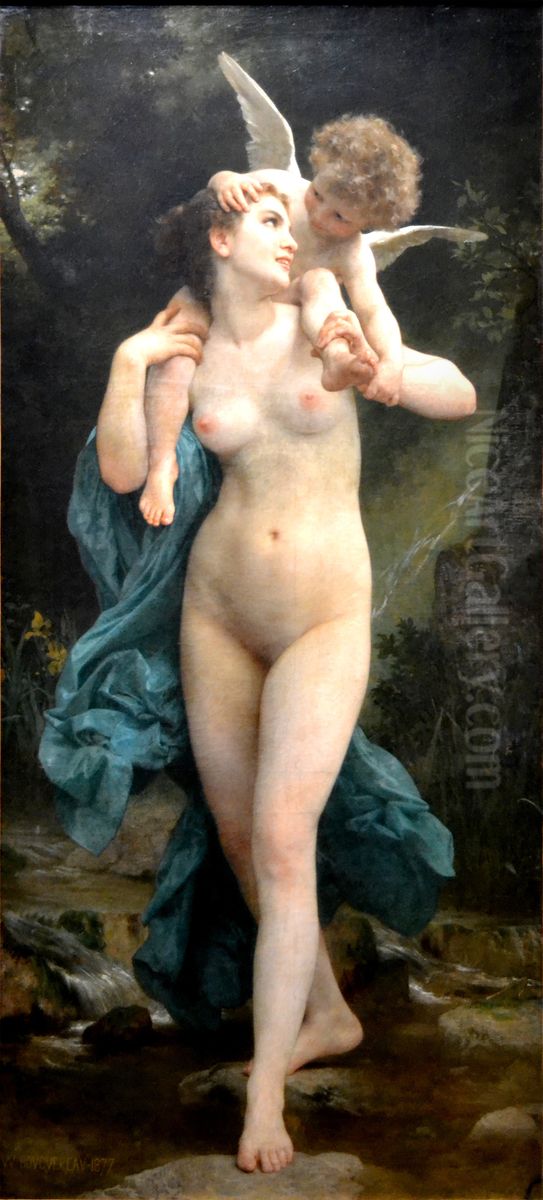 La Jeunesse et l'Amour Oil Painting by William-Adolphe Bouguereau