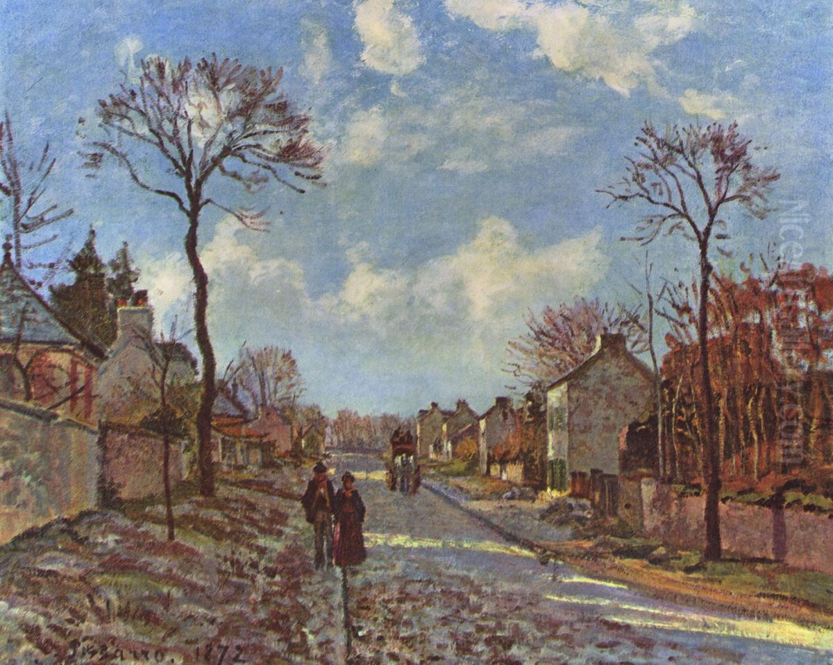 Route de Versailles, Louveciennes Oil Painting by Camille Pissarro