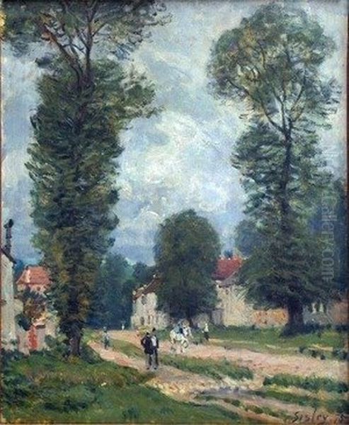 The Versailles Road Oil Painting by Alfred Sisley