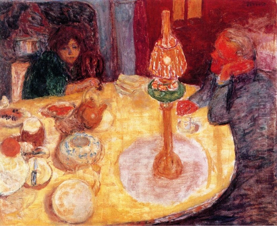 La Soiree sous la lampe Oil Painting by Pierre Bonnard