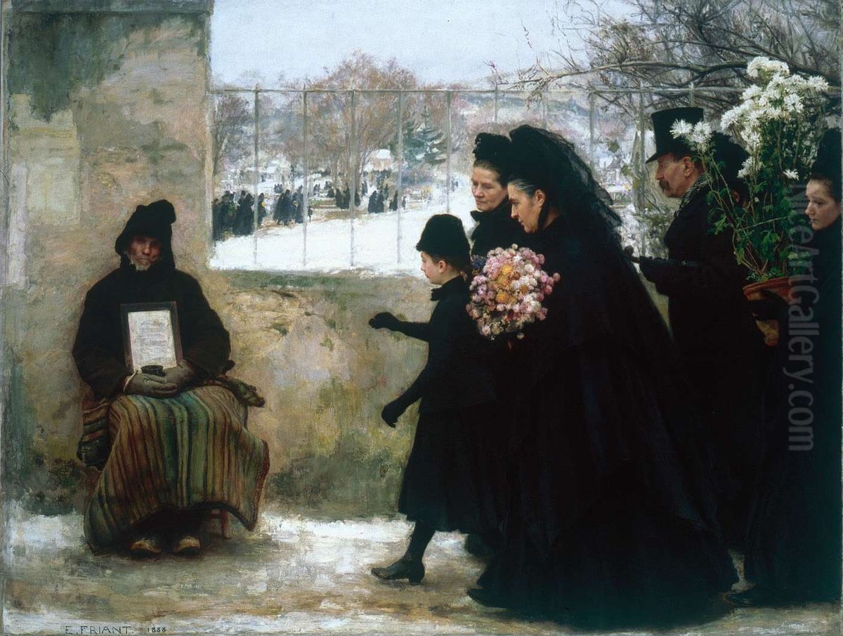 All Saints' Day Oil Painting by Friant Emile