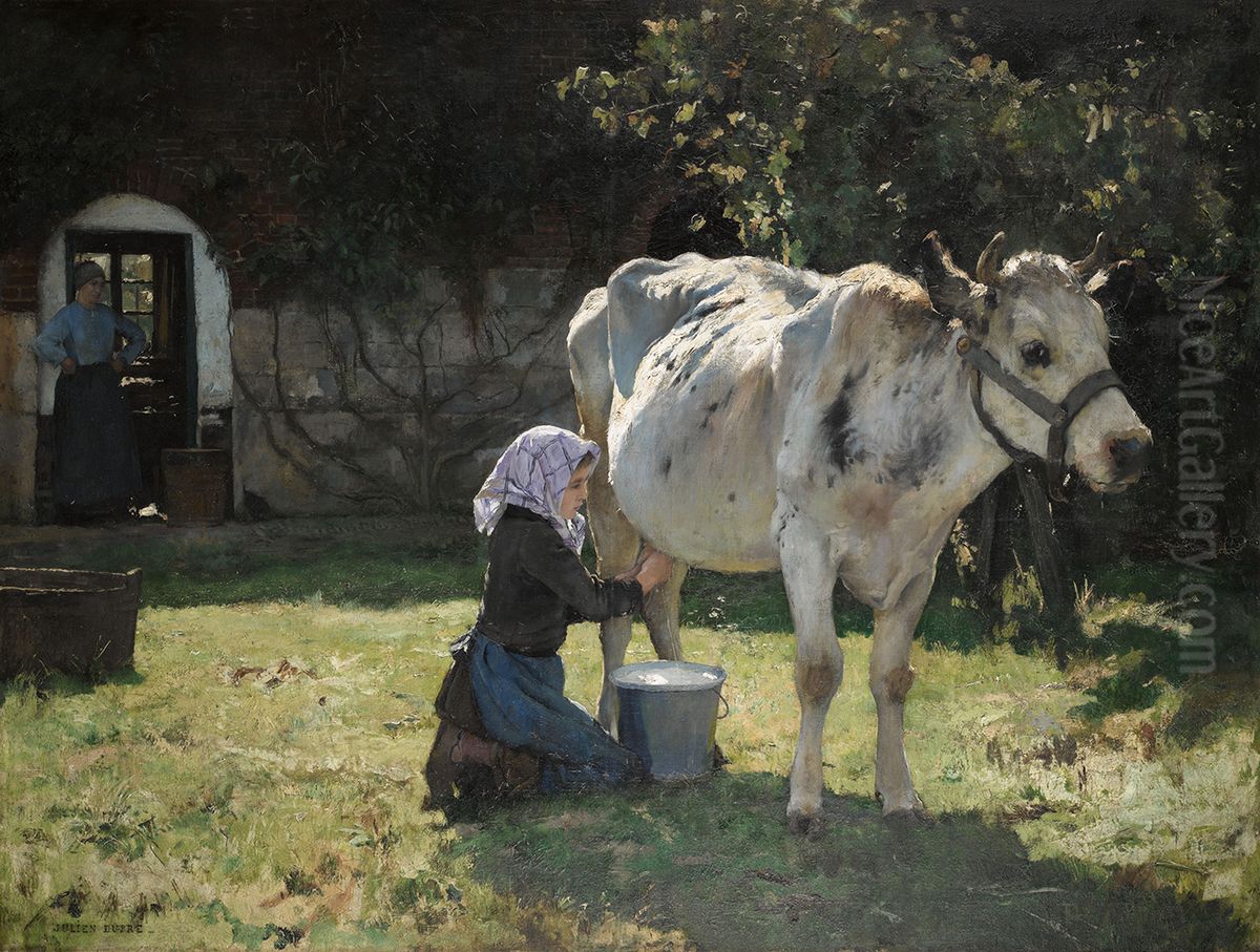 La Vache blanche Oil Painting by Julien Dupre