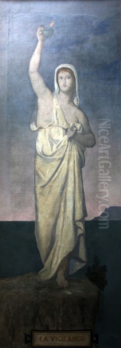 Vigilence Oil Painting by Pierre Puvis de Chavannes