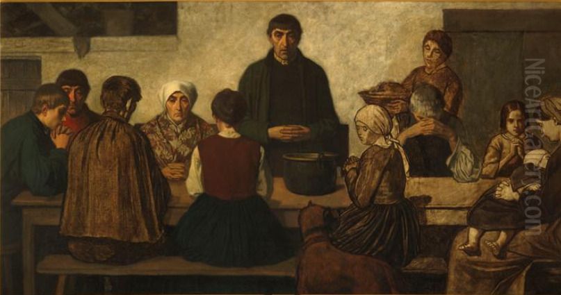 De dankzegging Oil Painting by Charles de Groux