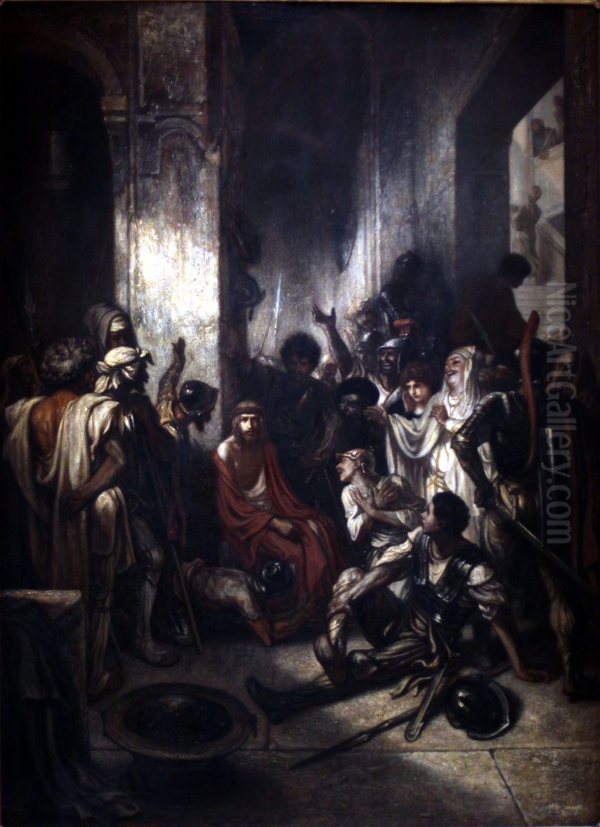 Christ in court Oil Painting by Alexandre-Gabriel Decamps