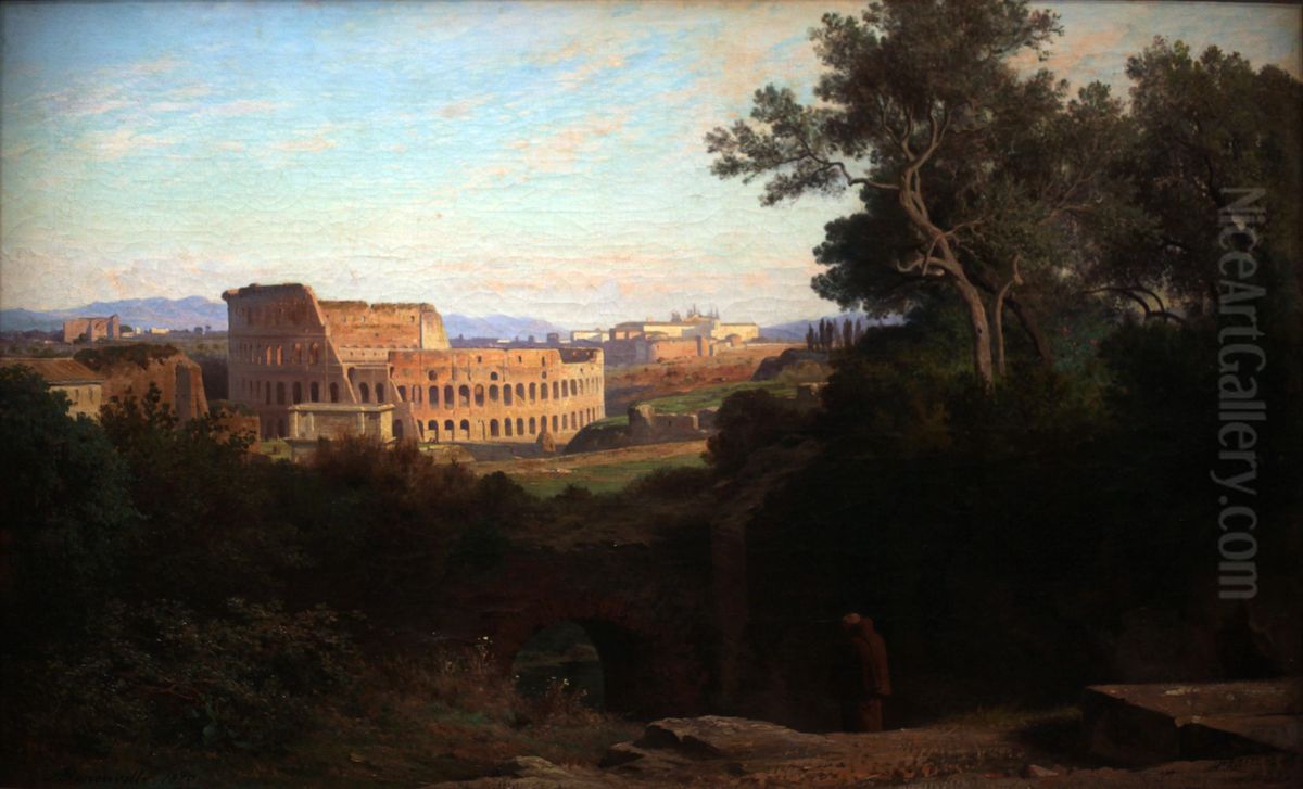 The Colosseum, viewed from Palatine Hill Oil Painting by Jean-Achille Benouville