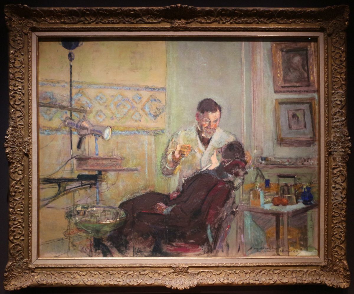 Dr. George Viau in his dental office Oil Painting by Jean-Edouard Vuillard