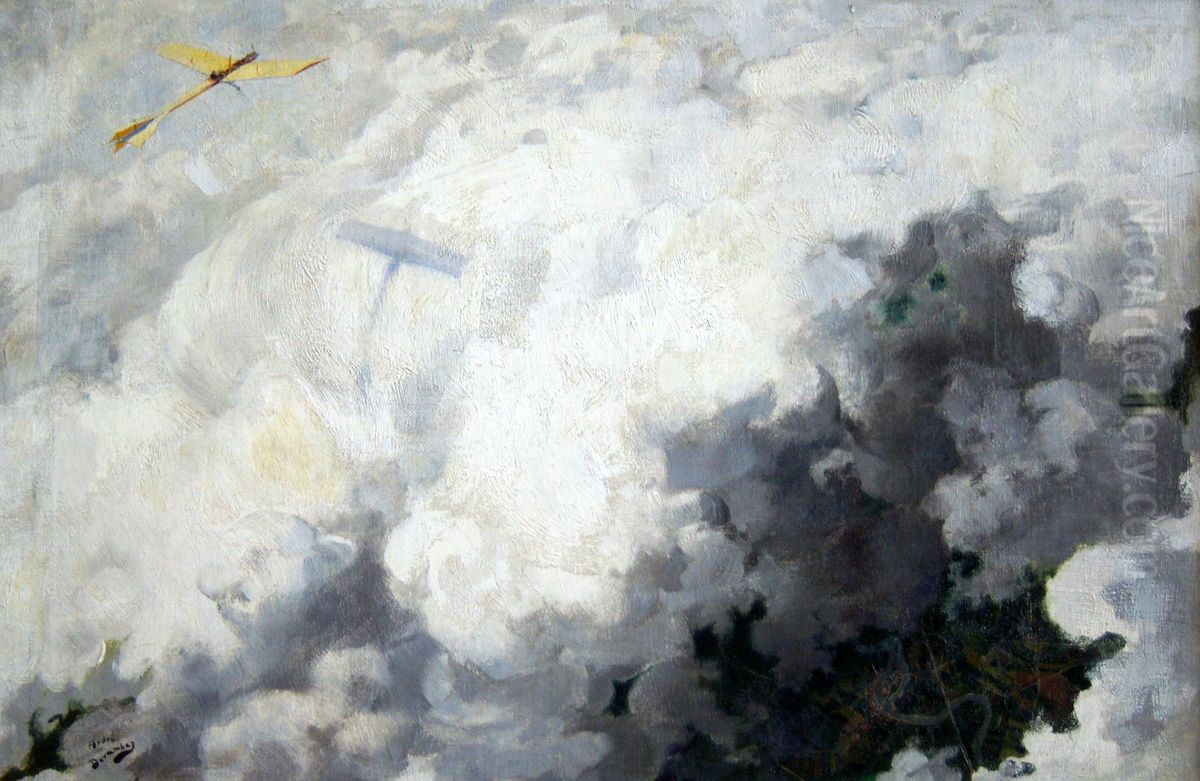 The Only Bird Flying Above Clouds Oil Painting by Andre Devambez