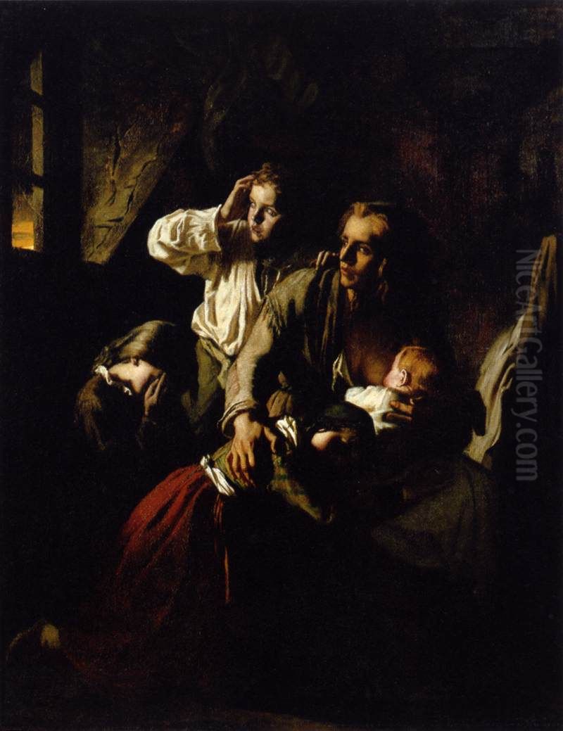 L'Eclair Oil Painting by Alexandre Antigna