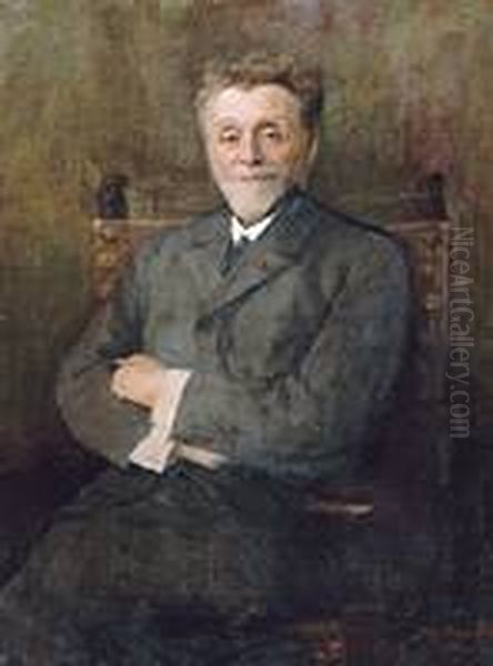 Portrait ofLeonce Benedite(1859-1925), French art historian Oil Painting by Amelie Beaury-Saurel