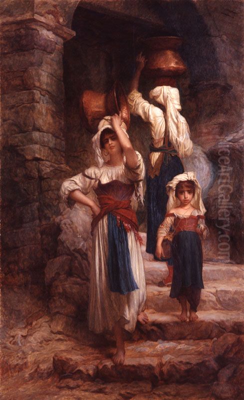 The women of Cervara, near Rome Oil Painting by Ernest Hebert