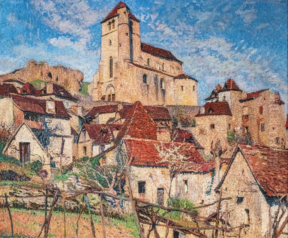Les Toits, Saint-Cirq Lapopie (Lot) Oil Painting by Henri-Jean Guillaume Martin