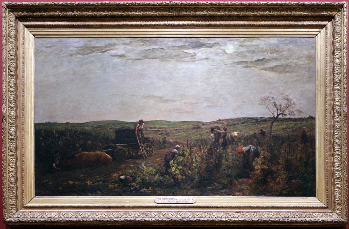The Harvest in Burgundy Oil Painting by Charles-Francois Daubigny